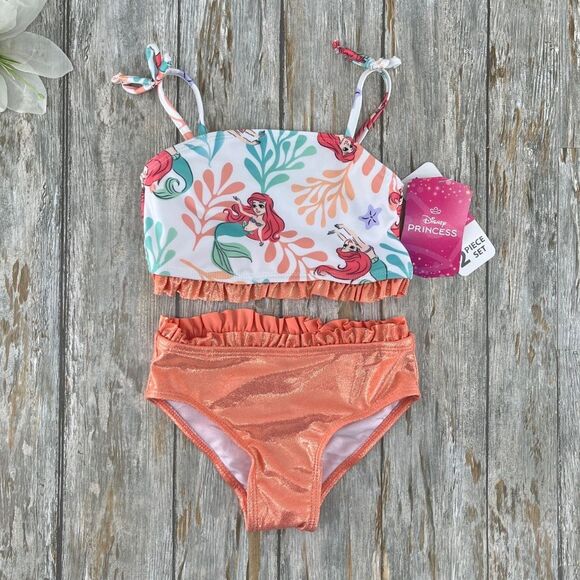 Toddler Little Mermaid Tankini & Rashguard Swimsuit 2, 2-pc Sets  Size 2T - Picture 4 of 5
